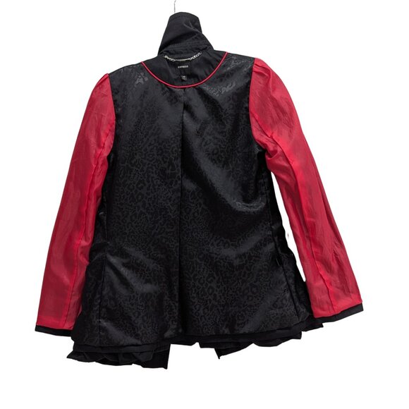 Express Black Ruffle Hem Trench Coat – Double Breasted  Size XS  Preowned - Picture 6 of 7